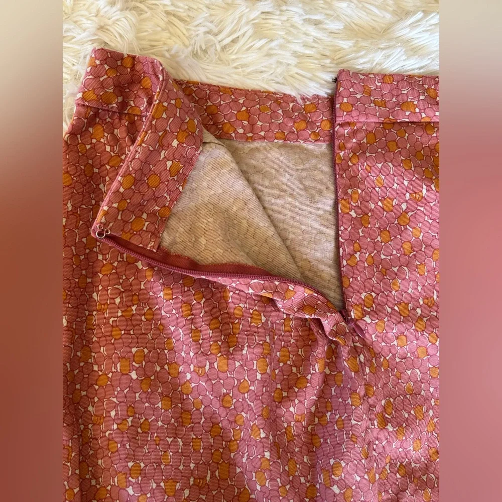 Talbots | Tulip Pink & Orange Pattern Pencil Skirt
